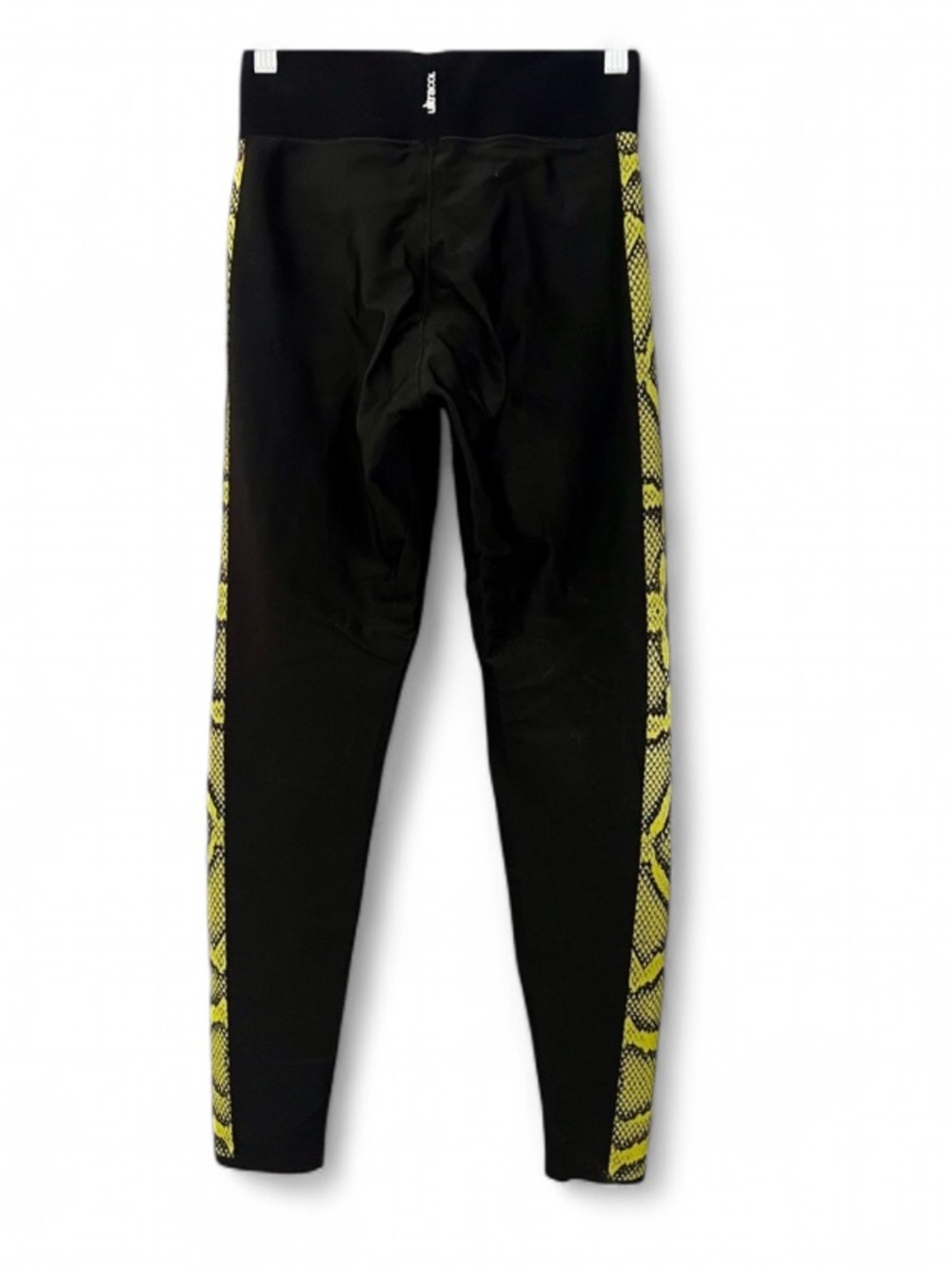 ultracor Black Leggings with Yellow Snake-Print Side Panels - Picture 3 of 4
